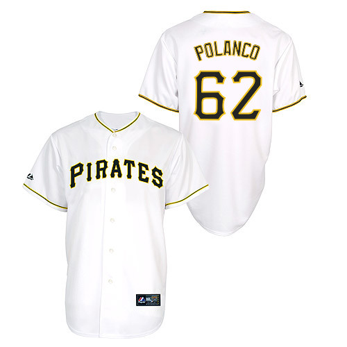 Gregory Polanco #62 Youth Baseball Jersey-Pittsburgh Pirates Authentic Home White Cool Base MLB Jersey